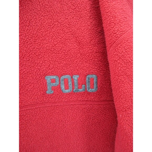 VINTAGE Ralph Lauren Polo Sweatshirt XL Fleece Pile 1/4 Zip Boxy 90s * - Picture 4 of 11